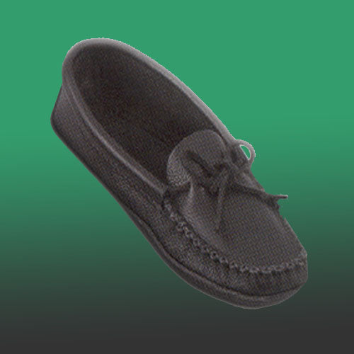 Women's Tecumseh Canada Black Driving Moccasins With Padded Indian Rubber Sole