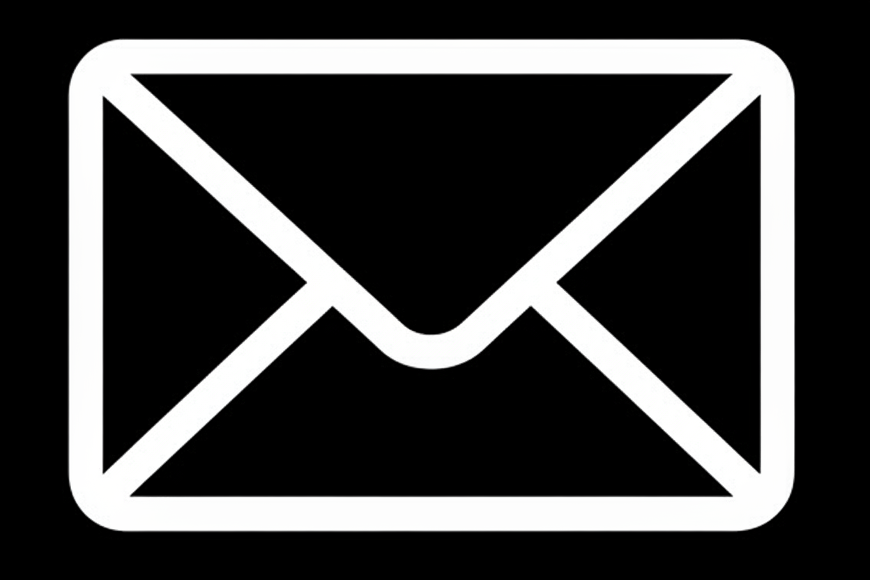 White email icon on black background