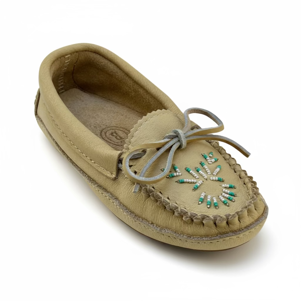 womans moosehide moccasins made in Canada
