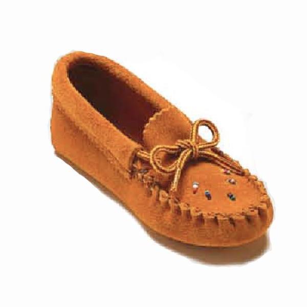 Children's Suede Moosehide Beaded Moccasins